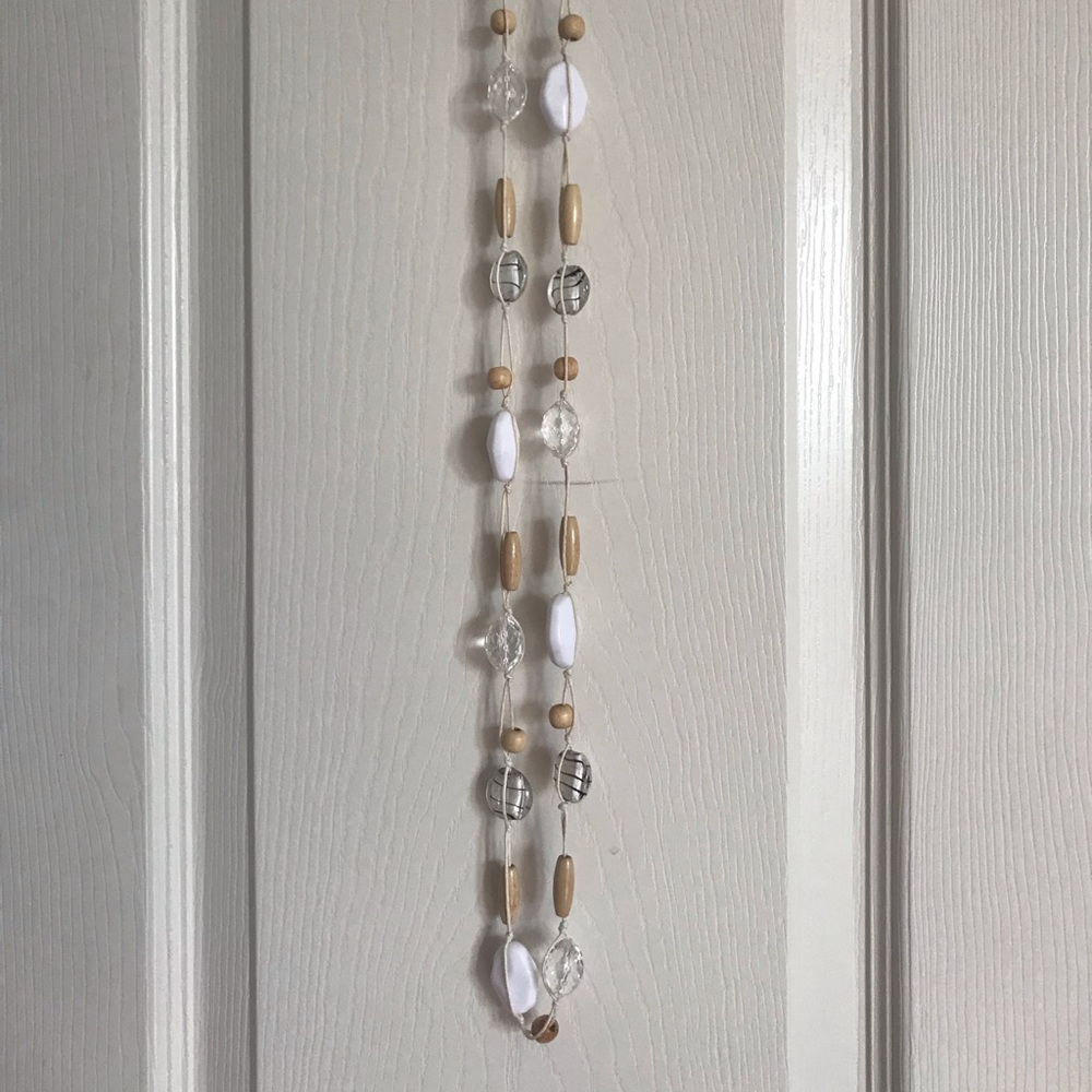 Long multi bead necklace